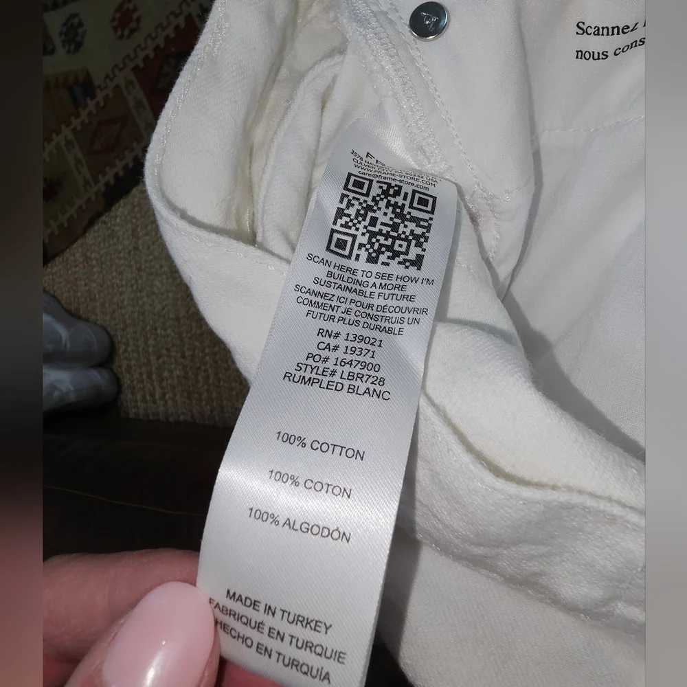 Frame Denim Jeans Womens 32 Ultra High Rise Barrell White LIKE NEW - Picture 7 of 13